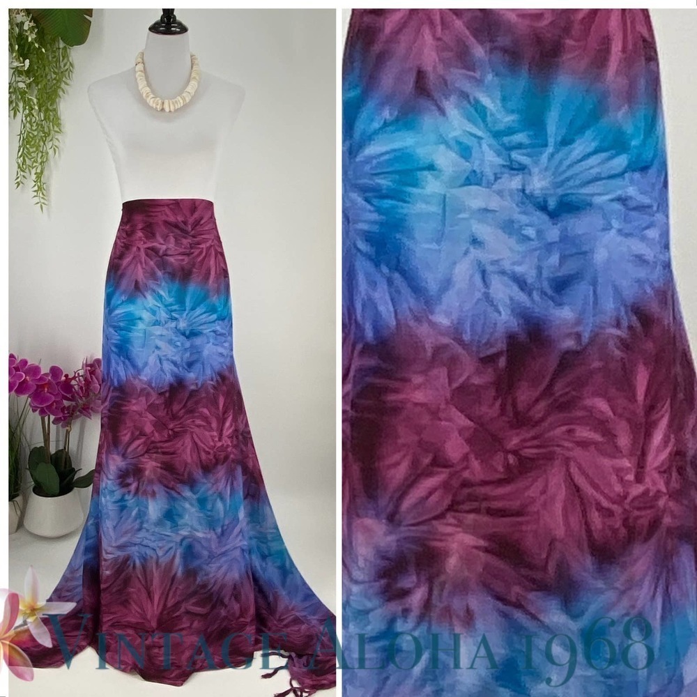 Purple Red Tie Dye SARONG Pareo Lavalava Beach Wrap Skirt Summer Scarf